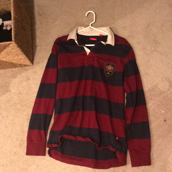 Maroon and Navy Rugby Shirt - Picture 1 of 1